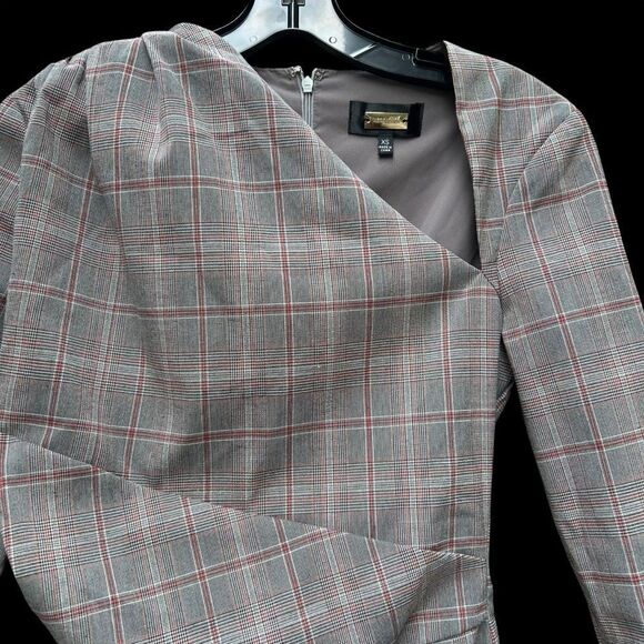 Alexia Admor Olive Plaid Sheath Dress Size XS - Picture 5 of 7